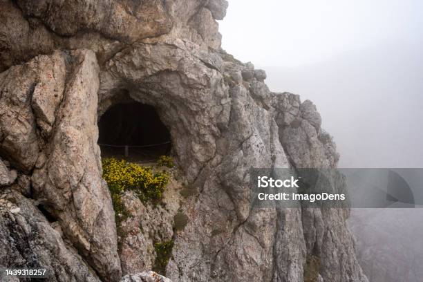 A Tunnel In Mount Lagazuoi Part Of A Defense System In The First World War At The Dolomite Alps South Tirol Stock Photo - Download Image Now