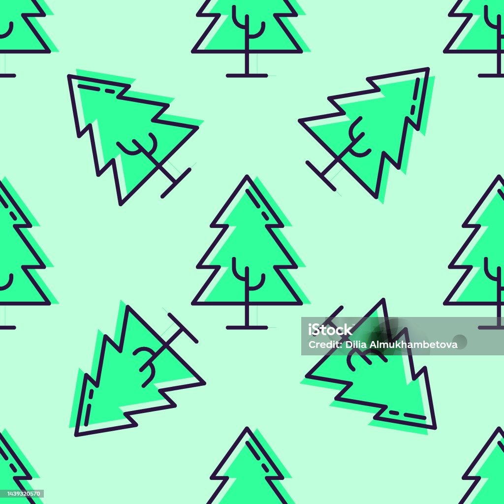 Vector Mô Hình Liền Mạch Của Vân Sam Trên Nền Màu Xanh Lá Cây Nhạt ...