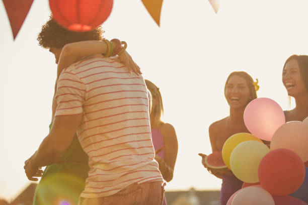 istock The best friends having a rooftop party during summer 1439326477
