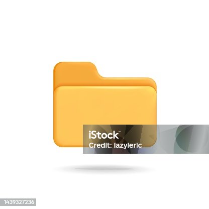 istock 3d vector cartoon plastic render empty file folder computer symbol 1439327236