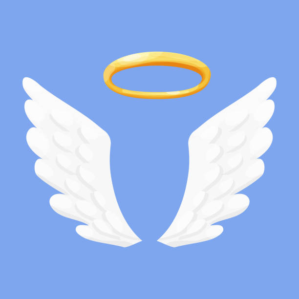 610+ Angel Wings With Halo Tattoo Pics Stock Photos, Pictures & Royalty