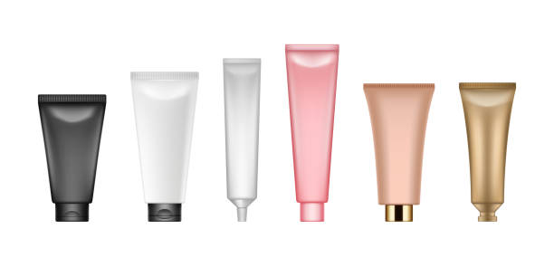 istock Tubes with cosmetics, cream packages. Hygiene moisturizing lotion, toothpaste and shampoo containers 1439327393