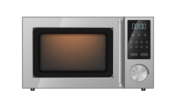 istock Realistic microwave. Modern kitchen appliance. Domestic electronic household equipment 1439327465