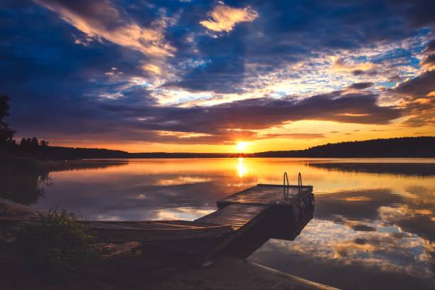 istock Sunrise on the lake. 1439337758