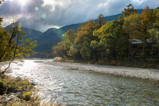 istock Azusa river flows through Kamikochi, into the Matsumoto Basin. The river itself flows from a spring located deep within Mt. Yari, perhaps the most famed peak in the Northern Alps. 1439343915
