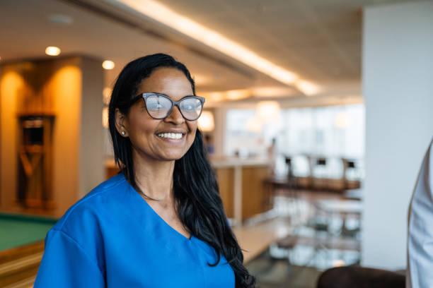 istock Portrait of a smiling nurse 1439345276