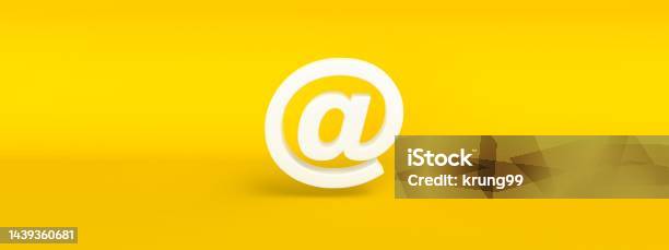 Email Sign Yellow Email Sign Isolated On Yellow Background Symbol 3d Rendering Stock ...