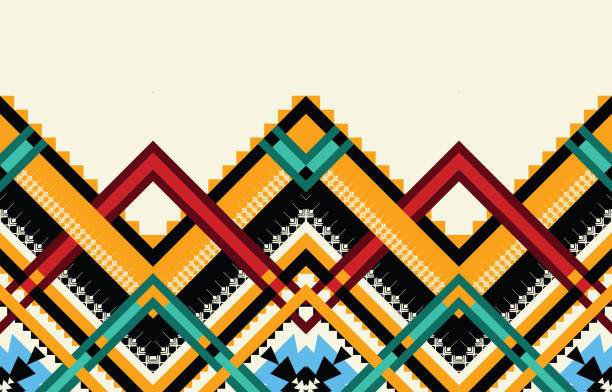 ilustrações, clipart, desenhos animados e ícones de americano geométrico étnico, padrão, tribal, motivo asteca estilo padrão perfeito. design para tecido, cortina, fundo, sarong, papel de parede, roupas, embrulho,batik, azulejo, decorativo. - north american tribal culture