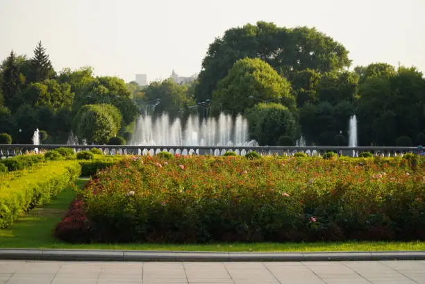 Photo of Scenic fountain inside Gorky Park in central Moscow, Russia