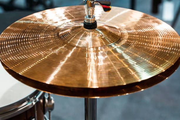 Cymbal of drum music equipment stock photo