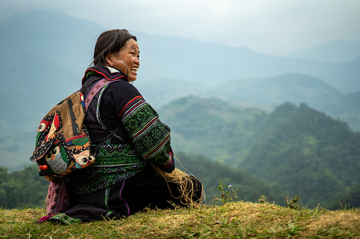 A hill tribe woman in Sapa, Vietnam.