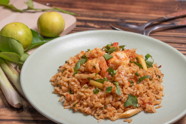 istock Fried rice with tom yum goong in a plate 1439385933
