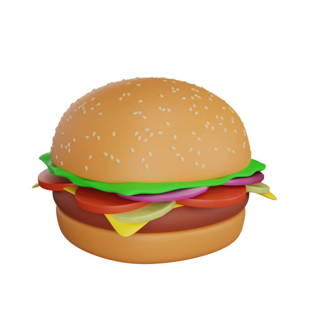 istock 3d rendering of burger junk food icon 1439386949