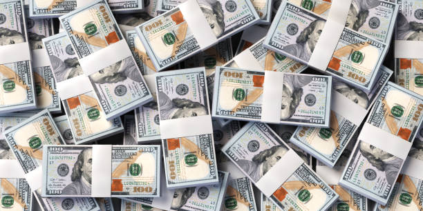 istock Many 100 USD Money Stacks, top view 1439387243
