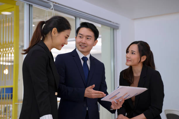 istock Coworkers are meeting at office. 1439387244