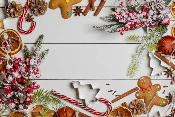 istock Christmas food frame 1439395750