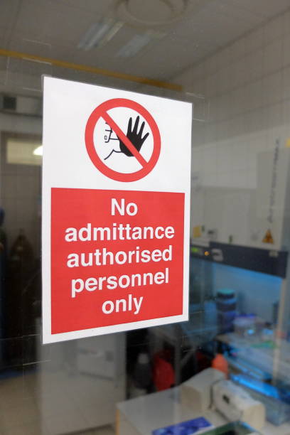 istock A sticker on a cell culture laboratory door 1439402465