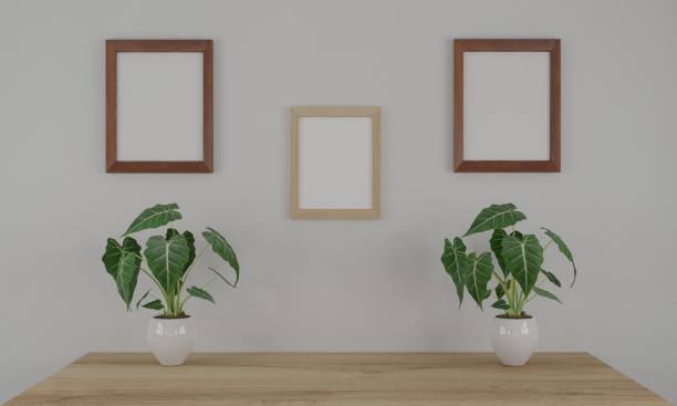 istock 3d render interior room. minimal style design. working desk. home interior design. template for website, wallpaper, and mockup. 1439404402