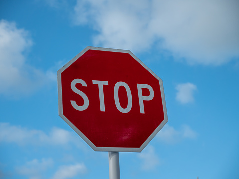 Stop sign in an intersection