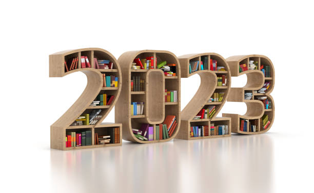 istock New Year 2023 Creative Design Concept with Books ShelfKeywords language: English 1439406483