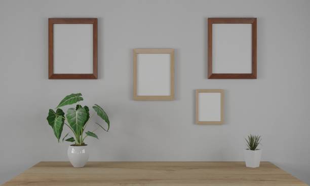 istock 3d render interior room. minimal style design. working desk. home interior design. template for website, wallpaper, and mockup. 1439406499