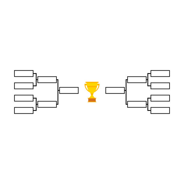 istock Set of Bracket sport tournament, blank elimination event sign, playoff match vector illustration 1439408899