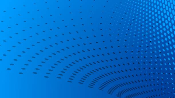 istock Graphical geometrical dotted pattern on a blue background, to be used as background/wallpaper 1439415418