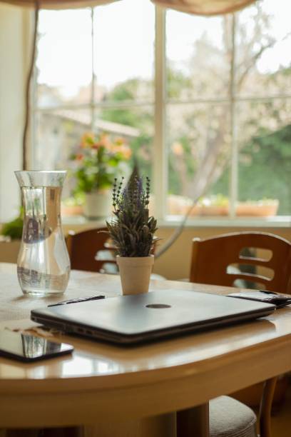 istock Selective focus shot of indoor amenities with blurry window background 1439418191