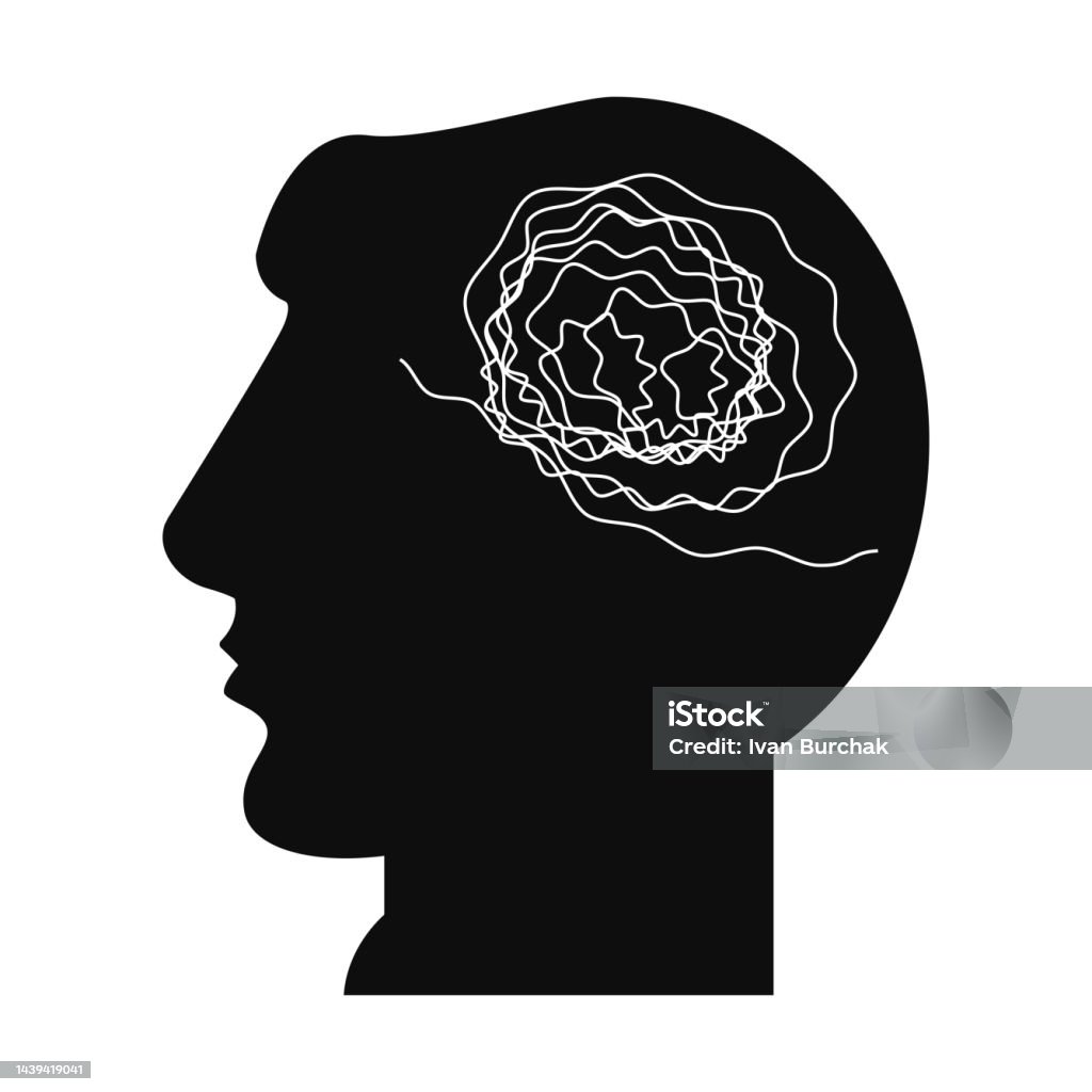 Deep Confusing Thoughts Confused Thoughts Flat Vector Illustration Isolated On White Stock ...