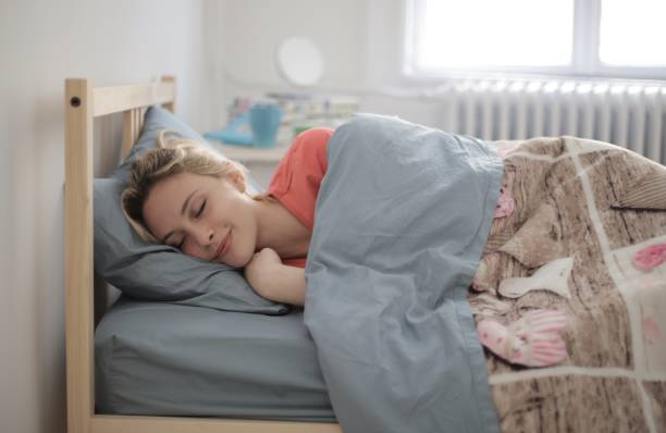 istock Shallow focus shot of a sleeping female 1439420344