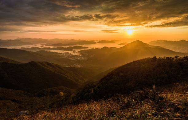 istock Beautiful mountains and a shining sun 1439421144