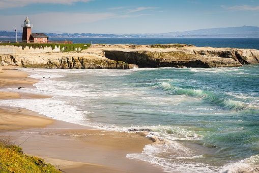 A beautiful shot of the Lighthouse Field State Beach in Santa Cruz, California, USA