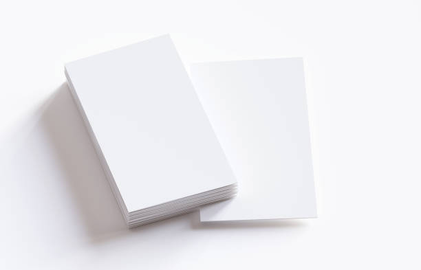 Blank business card with soft shadows Blank business card with soft shadows isolated on white background square business card mockup stock pictures, royalty-free photos & images