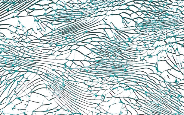 Abstract closeup. Shattered glass. Laminated glass