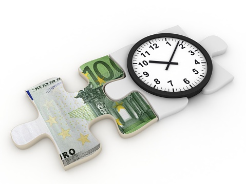 Euro money time puzzle finance clock