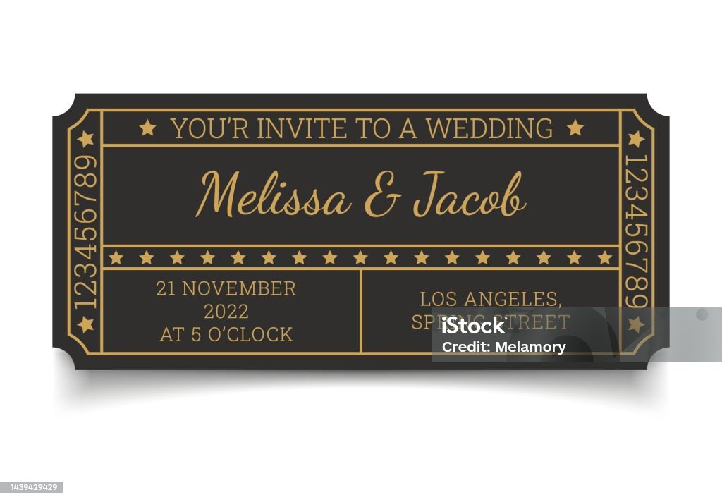 Vector Ticket Invite Vector Ticket Wedding Invitation Card Invite Design Marriage Greeting ...