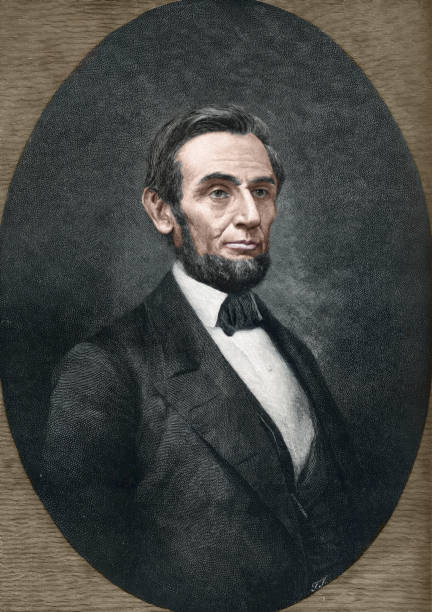 illustrations, cliparts, dessins animés et icônes de abraham lincoln président des états-unis 19ème siècle portrait en couleur - 19th