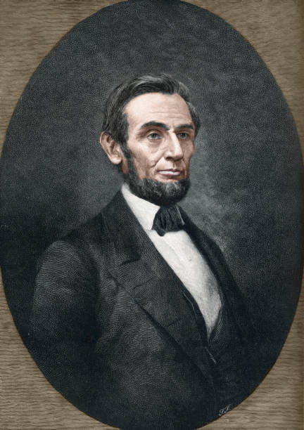 Abraham Lincoln US President 19th century color portrait Abraham Lincoln - American lawyer and the 16th president of the United States - 1861 until assassination in 1865 abraham lincoln stock illustrations