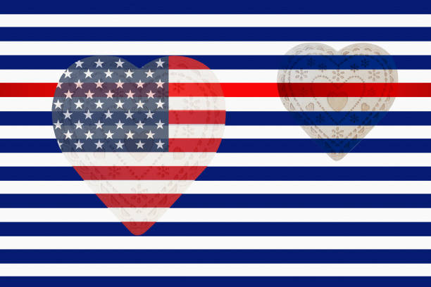 istock Sailor fabric decorated with hearts 1439435626