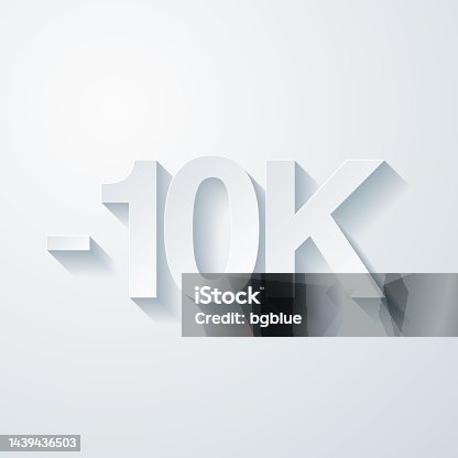 istock -10K, -10000, Minus ten thousand. Icon with paper cut effect on blank background 1439436503