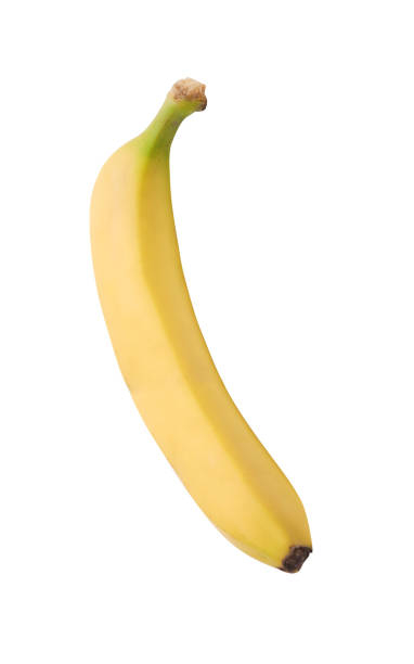 Single banana isolated stock photo
