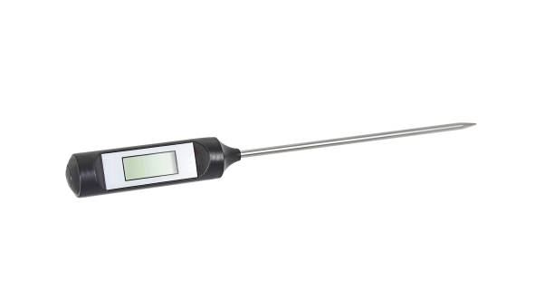 흰색 절연 디지털 온도계 - thermometer cooking meat gauge 뉴스 사진 이미지