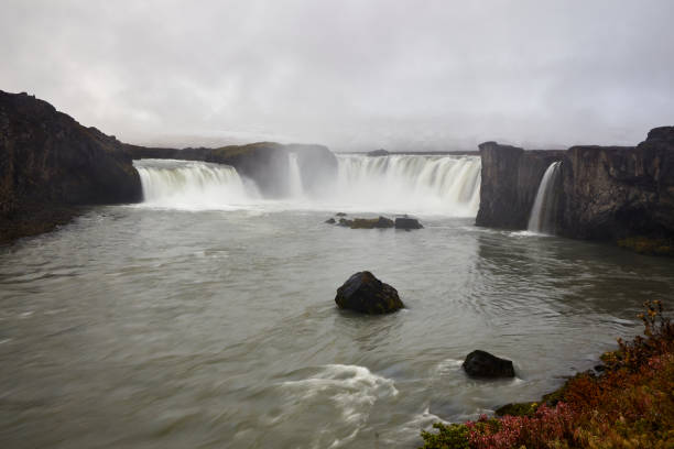 istock Godafoss waterfall with long exposure in Iceland 1439437284