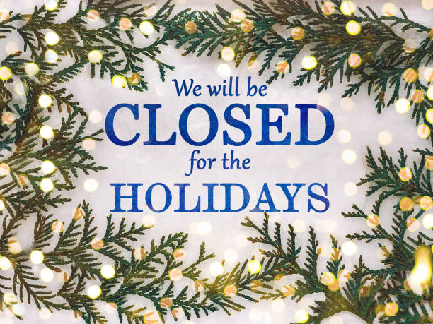 istock We'll be closed for the holidays. Signboard 1439441648