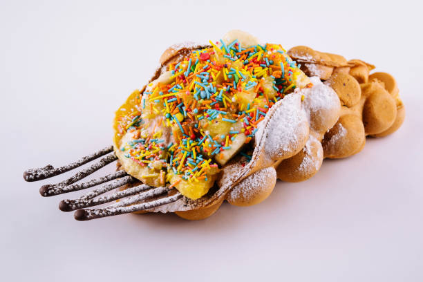 istock Hong kong or bubble waffle with ice cream 1439442494
