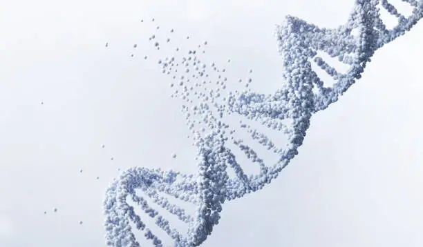 Photo of DNA Helix structure, Science and technology Background. 3d illustration.