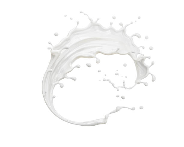 istock White milk splash isolated on background, liquid or Yogurt splash, Include clipping path. 3d illustration. 1439445770