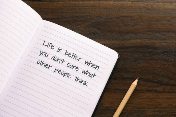 istock Note pad with inspirational text - Life is better when you don't care what other people think 1439446368