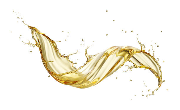 istock Cosmetic essence splash isolated on white background, 3d illustration with Clipping path. 1439446369