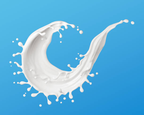 istock White milk splash isolated on background, liquid or Yogurt splash, Include clipping path. 3d illustration. 1439446490
